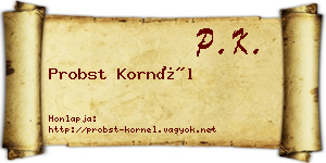 Probst Kornél névjegykártya